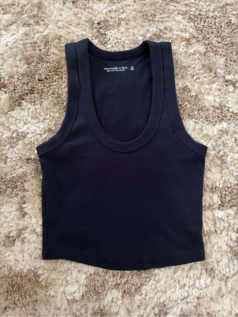Abercrombie & Fitch Navy Blue Ribbed Tank Top Size XS